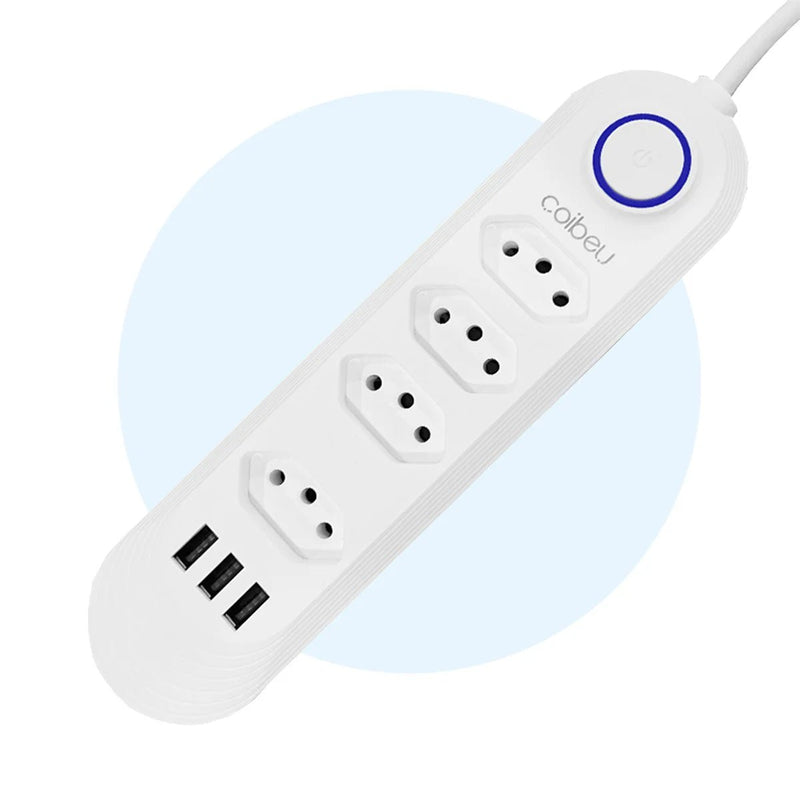 2M USB Socket Outlet, Line Filter, Plug, Extension Socket, Extensive Power Socket, Brazil Standard Retractable Socket Tower - Calango Ofertas