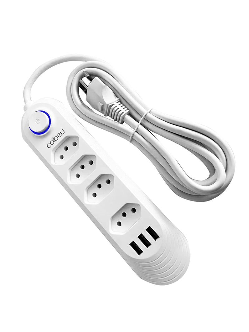 2M USB Socket Outlet, Line Filter, Plug, Extension Socket, Extensive Power Socket, Brazil Standard Retractable Socket Tower - Calango Ofertas