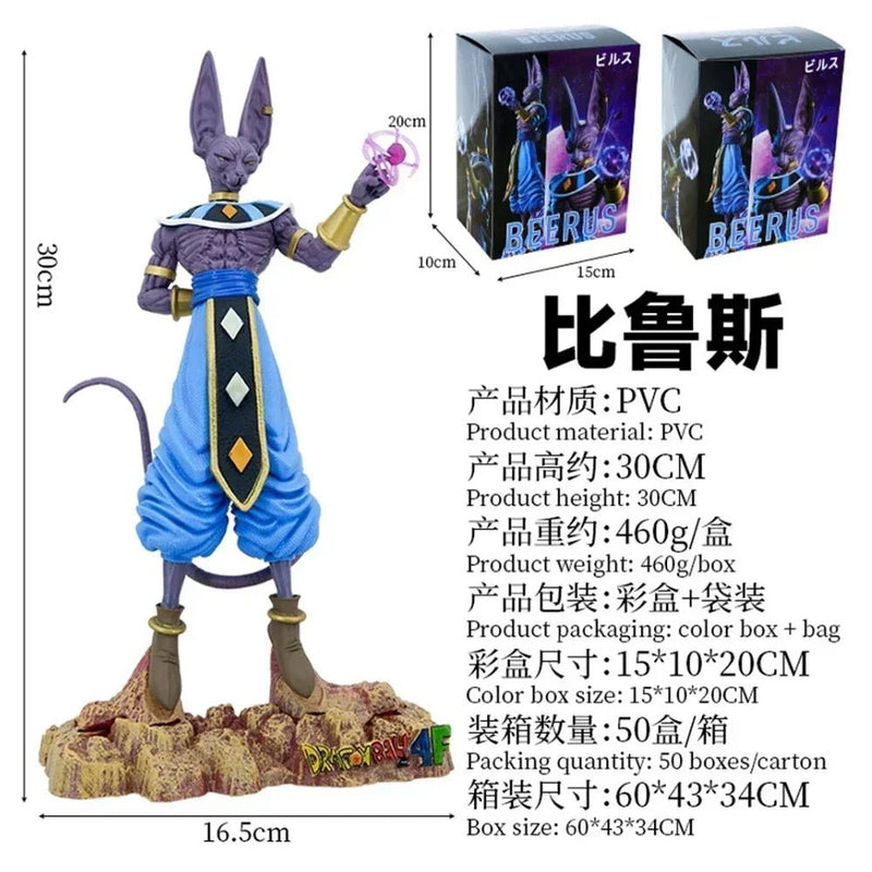 30cm Anime Dragon Ball Z Beerus Figura Super Deus da Destruição Figuras Coleção Modelo Brinquedo Para Crianças Presentes - Calango Ofertas