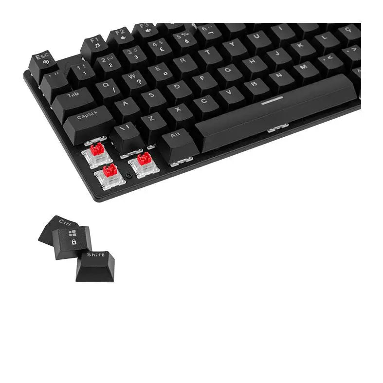 Teclado mecânico gamer Mancer Shade MK2 Rainbow Red Huano Switch Preto MCR-SHM2-RBW01RD