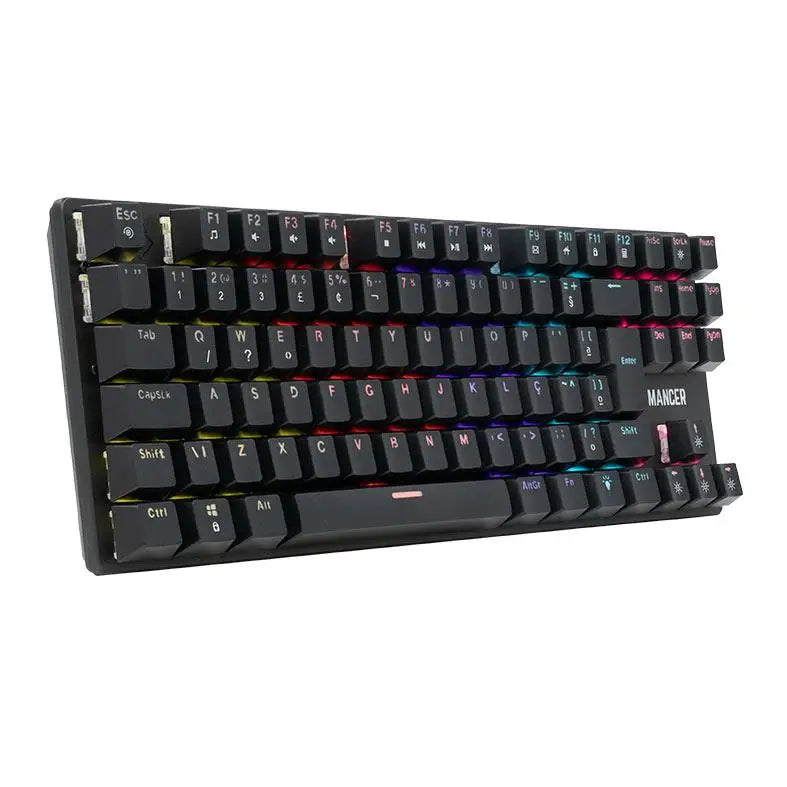 Teclado mecânico gamer Mancer Shade MK2 Rainbow Red Huano Switch Preto MCR-SHM2-RBW01RD