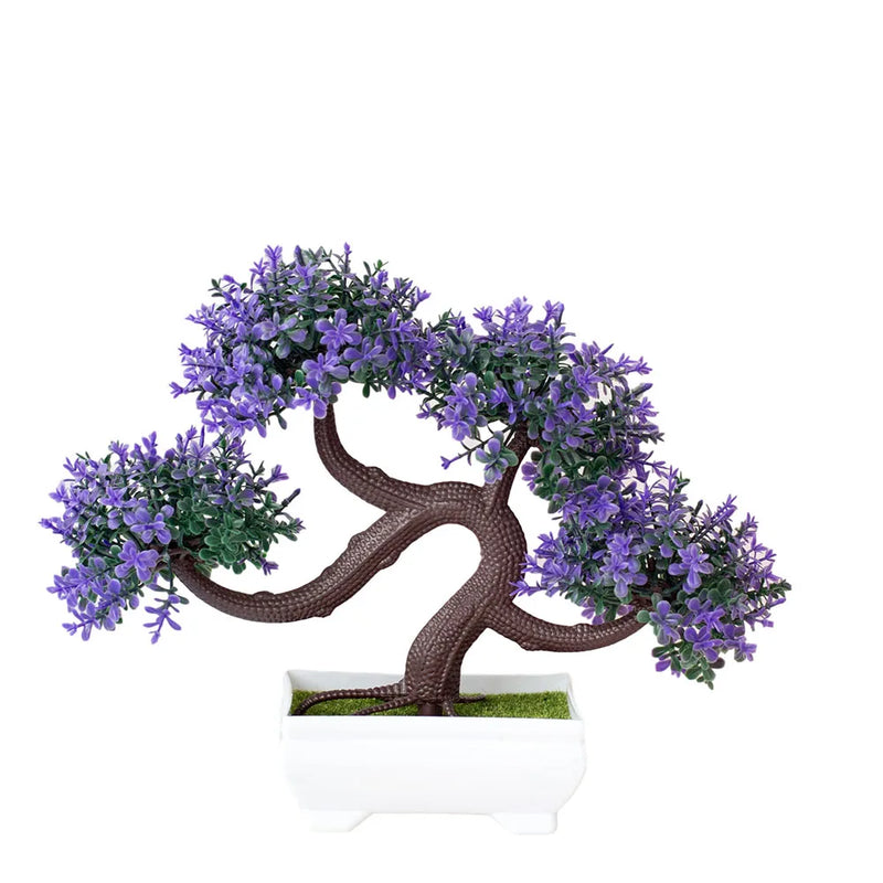 Plantas de plástico artificiais Bonsai Pequeno vaso de árvore Planta falsa Vaso de flores Arranjo de jardim Enfeites Sala Decoração de mesa para casa