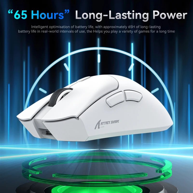 Attack Shark R1 18000dpi Wireless Mouse, 1000Hz, Tri - mode Connection, PAW3311,Macro Gaming Mouse - Calango Ofertas